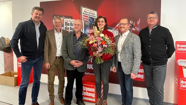 Vertreter der Gärtner und Floristen brachten der „Krone“ einen Blumengruß.