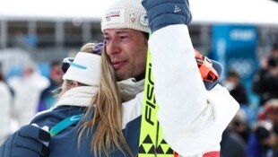 Emotional: Biathlet Sturla Holm Laegreid.