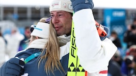 Emotional: Biathlet Sturla Holm Laegreid.
