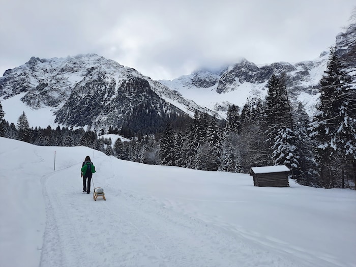 Winterwanderweg von Brand in Richtung Schattenlagant.