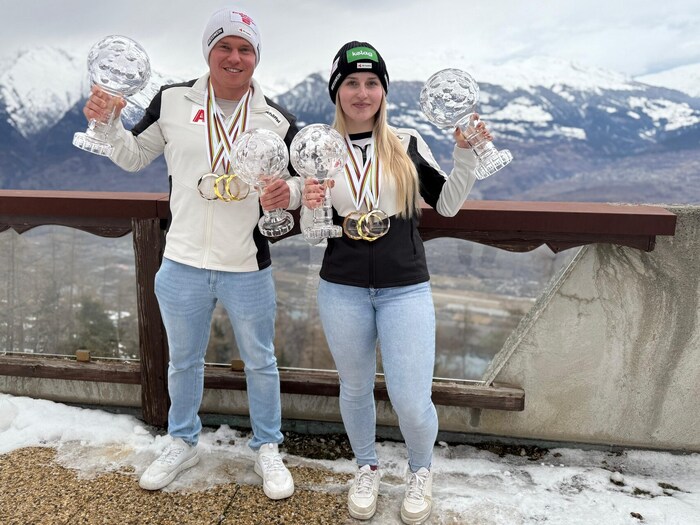 Elina Stary gewann mit Guide Stefan Winter die Kristallkugeln für Slalom und Riesentorlauf.