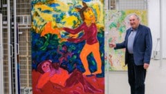 Erwin Hauser mit Werk von A. Klinkan: Der Kältetechnik-Unternehmer ist seit Jahrzehnten auch im ...