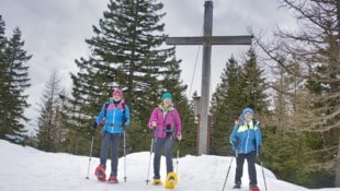 Bester Laune erfreut sich unser Wandertrio, kein Wunder, ist doch der Reinischkogel stets ein ...