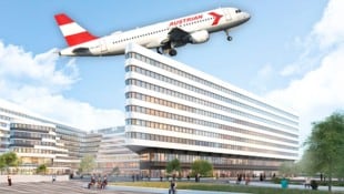 So wird der futuristisch anmutende Office-Park am Flughafen aussehen. 