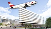 So wird der futuristisch anmutende Office-Park am Flughafen aussehen. 