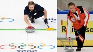 Curling (li.) und Eisschießen wird nach einem ähnlichen Prinzip gespielt, ist aber in vielen ...