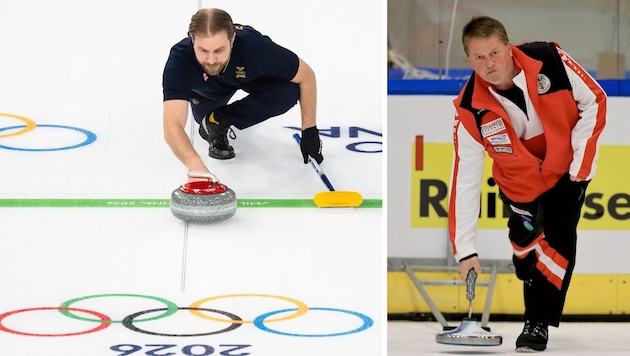 Curling (li.) und Eisschießen wird nach einem ähnlichen Prinzip gespielt, ist aber in vielen ...