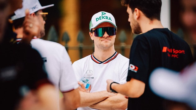 Lucas Auer und sein Team führten in Bathurst, ehe der Mercedes crashte und brannte.