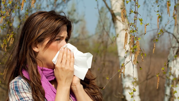 Eine rinnende Nase ist ein Symptom der allergischen Rhinitis.
