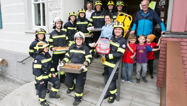 Der Coup der Feuerwehr Rankweil ist gelungen. Anschließend wurde im Feuerwehrhaus gefeiert.