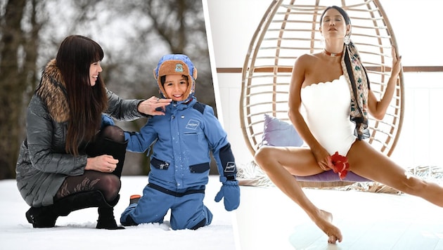 Doris Kemptner mit ihrem Sohn Gabriel in ihrer Heimat in der Nähe von Grieskirchen sowie als ...