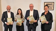 v.l.: Keding (Forschung Bgld.), Sanchez-Pöll (Grüne), Stadtchef Steiner (ÖVP) und ...