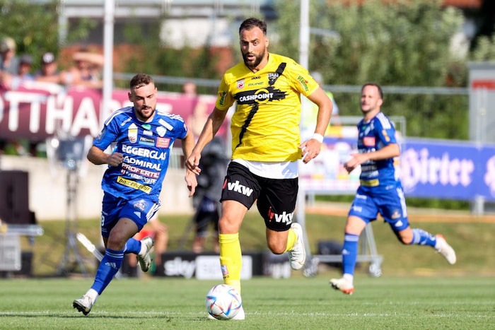 Altachs jetziger Co-Trainer Atdhe Nuhiu war beim letzten Sieg gegen Hartberg noch aktiv dabei.