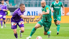 Trotz Krise sieht Rapids Grgic (re.) Siegchancen.