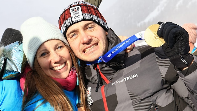 Der zweifache Olympiasieger Alessandro Hämmerle feierte mit Ehefrau Julia.