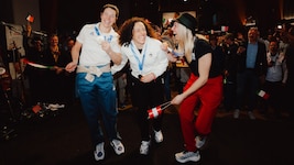 Schöne Szenen im Austria House in Cortina am Donnerstagabend. 