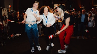 Schöne Szenen im Austria House in Cortina am Donnerstagabend. 