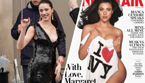 Margaret Qualley trägt am Cover der „Vanity Fair“ nur ein Handtuch. 