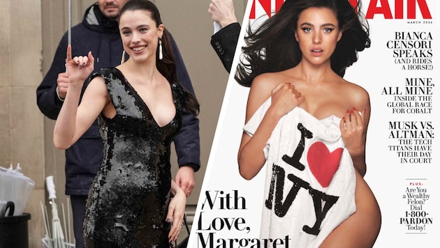 Margaret Qualley trägt am Cover der „Vanity Fair“ nur ein Handtuch.