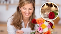 Viele Floristiker stellen Blumensträuße mit Grußkarten zu. Auch romantisch: eine einzige Rose ...