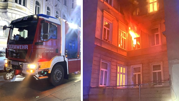 Bei einem Brand in einem Mehrparteienwohnhaus in Wien wurden sechs Personen in Sicherheit ...