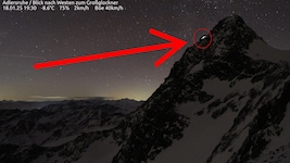 Eine Webcam-Aufnahme der verhängnisvollen Nacht, die Stirnlampen des Paares sind am Stüdlgrat zu ...