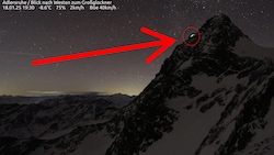 Eine Webcam-Aufnahme der verhängnisvollen Nacht, die Stirnlampen des Paares sind am Stüdlgrat zu ...