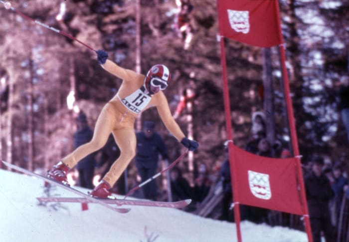 Ein Triumph, zwei Perspektiven: Franz Klammer in Aktion ...