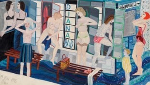 Bunte Alltagsszenen von Friedl Kubelka, Dianabad 1975 