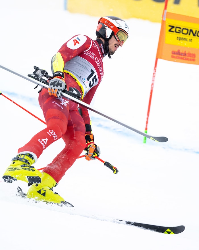 Bei der Heim-WM in Saalbach ging Stefan Brennsteiner nach wenigen Sekunden der Ski auf.