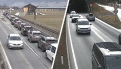Im Zillertal (li.) und auf der Fernpassstraße waren fast unzählige Autos unterwegs.
