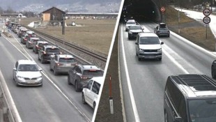 Im Zillertal (li.) und auf der Fernpassstraße waren fast unzählige Autos unterwegs.