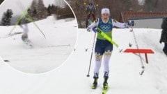 Ebba Andersson überschlug sich im Staffel-Rennen wild, der rechte Ski haute ab.