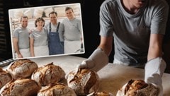 Familie Öfferl in der modernen Bäckerei im Weinviertel. Von dort aus werden momentan acht und ...