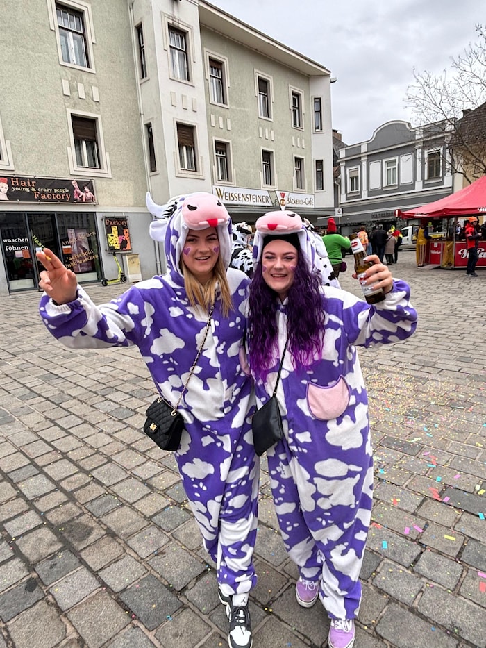 Diese Kühe sind lila.