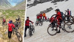 Die von den Schülern und ihren Begleitern am Berg zurückgelassenen Räder mussten von Bergrettern ...