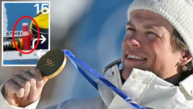 Hoesflot Kläbo zeigt stolz seine Goldmedaille – das schmeckt nicht allen.