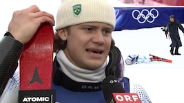 Lucas Braathen wusste gar nicht, wohin mit seinen Emotionen. Im TV-Interview konnte er seine ...