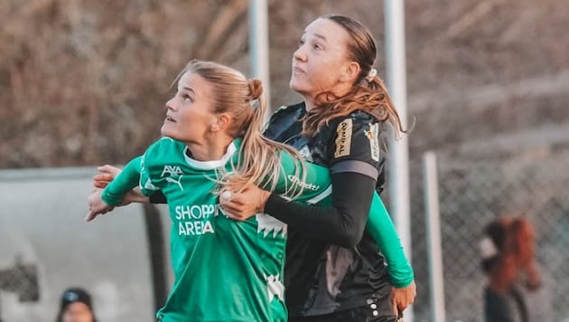 Letzter Test für Altach-Verteidigerin Lea Reisinger (r.) und ihre Teamkolleginnen testen am ...