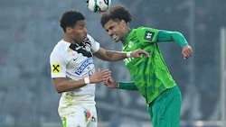 Hier mit dem Kopf am Ball, später aber mit der Ferse der Siegtorschütze für die WSG Tirol: Jamie ...