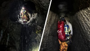 Der 18-jährige Kletterer konnte nicht mehr aus dem Schacht klettern und musste befreit werden. 