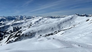 Blick über das Skigebiet Mellau-Damüls.