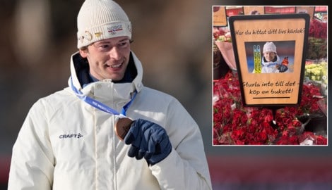 Ein Supermarkt verspottete den Biathleten Sturla Holm Laegreid nach dessen Fremdgeh-Beichte.