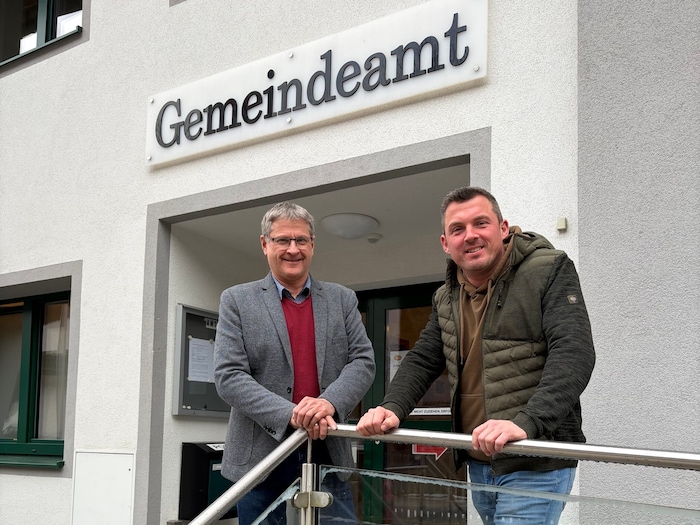 St. Georgens Bürgermeister Pöchhacker (re.) und „Vize“ Schölnhammer.