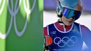Julia Scheib war nach dem Olympischen Riesentorlauf schwer enttäuscht.