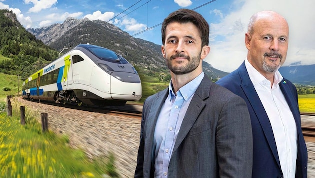 Die Westbahn-Chefs Thomas Posch (re.) und Marco Ramsbacher freuen sich auf den Start mit dem ...