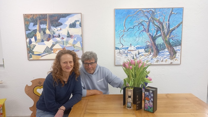 Galeristin Petra Marko mit ihrem Partner Harald Scheicher