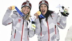 Olympia-Gold im Team: Rädler (li.) und Huber.