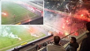 Raketen aus dem Rapid-Sektor – das könnte für den Klub ein Nachspiel haben.