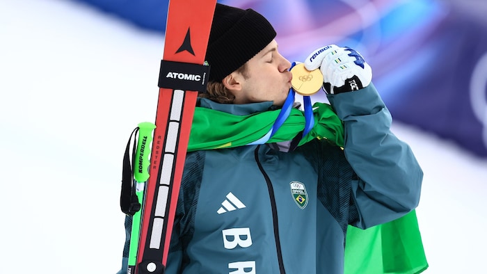 In Bormio raste der Brasilianer zu Olympia-Gold im Riesentorlauf.